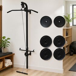 Wall-mounted Power Tower Lat Pull-down Cable Machine Home Gym Strength Training
