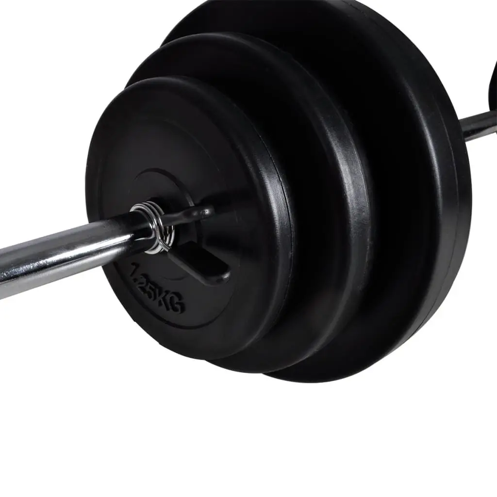 Folding Weight Bench with 30.5kg Barbell Set