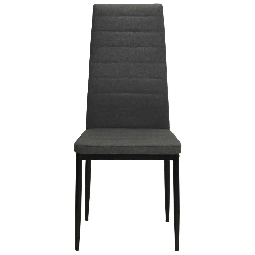 Set of 6 Grey Fabric Dining Chairs with Padded Backrest