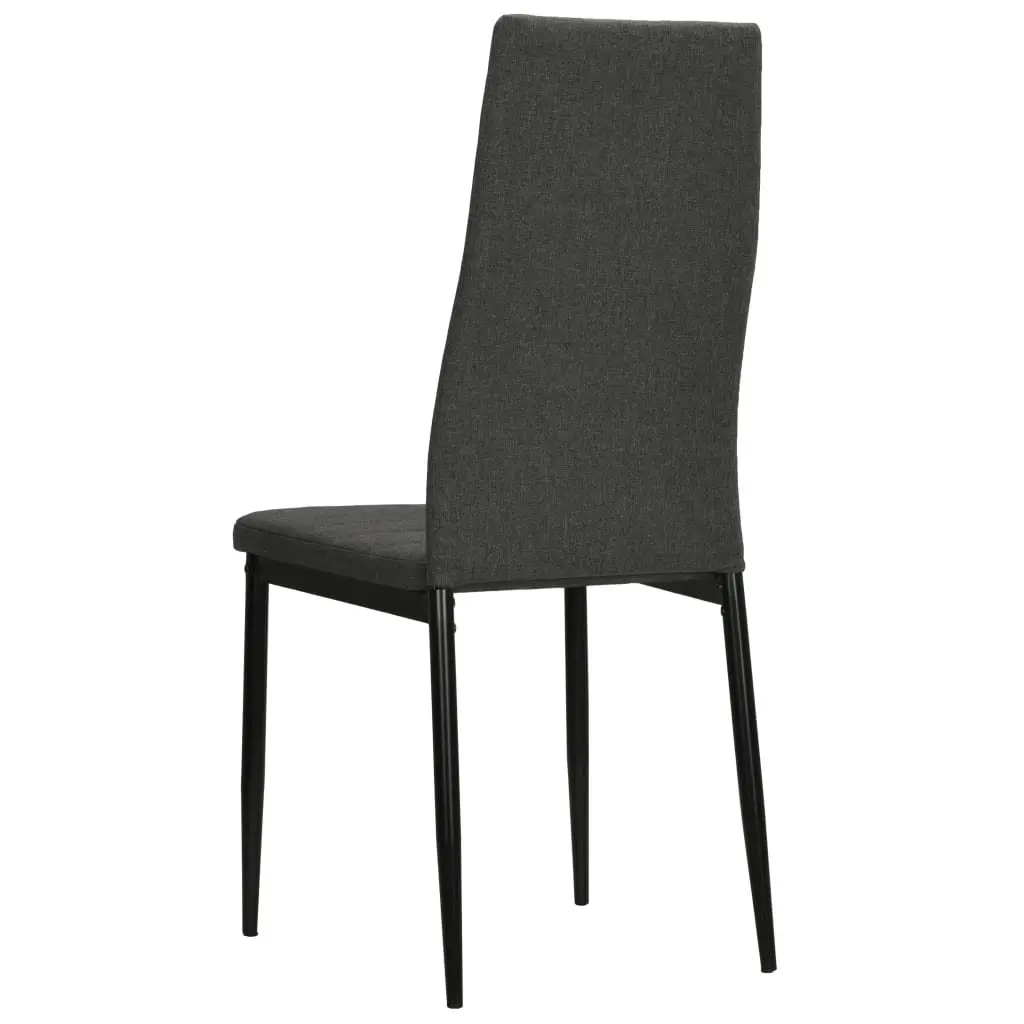 Set of 6 Grey Fabric Dining Chairs with Padded Backrest