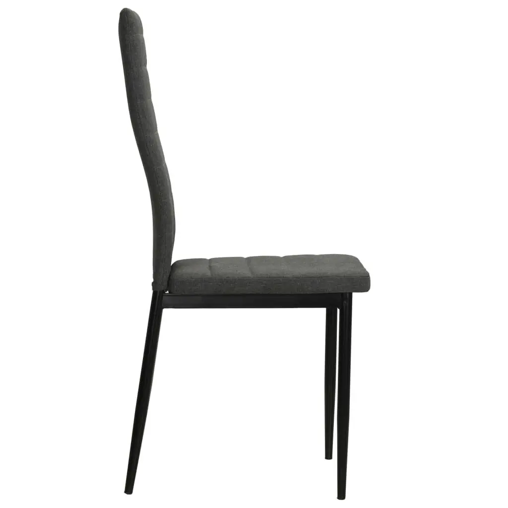Set of 6 Grey Fabric Dining Chairs with Padded Backrest