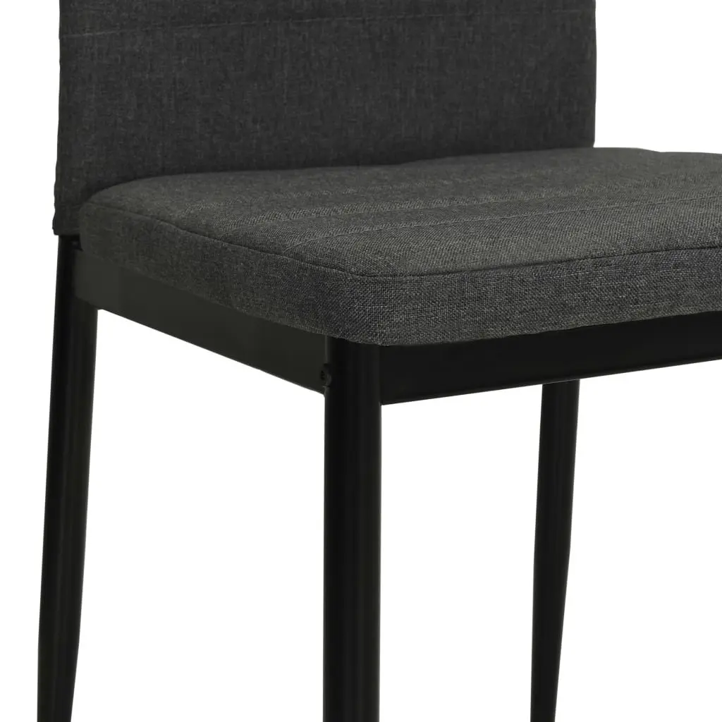 Set of 6 Grey Fabric Dining Chairs with Padded Backrest