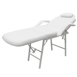 Premium White Adjustable Facial Bed for Massage Therapy