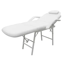 Premium White Adjustable Facial Bed for Massage Therapy