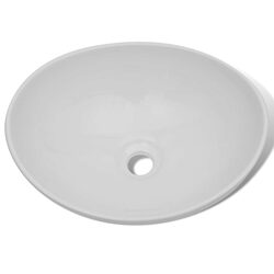 High Gloss Oval Ceramic Basin Sink 40x33 cm White