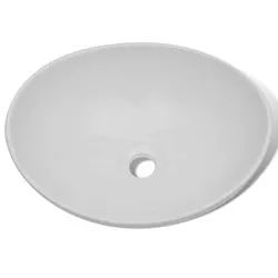 High Gloss Oval Ceramic Basin Sink 40x33 cm White