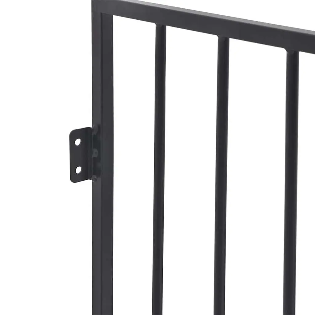 Fireplace Screen Steel Black Barrier Fence with Swing Gate Door for Pets