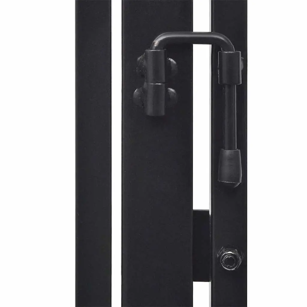 Fireplace Screen Steel Black Barrier Fence with Swing Gate Door for Pets