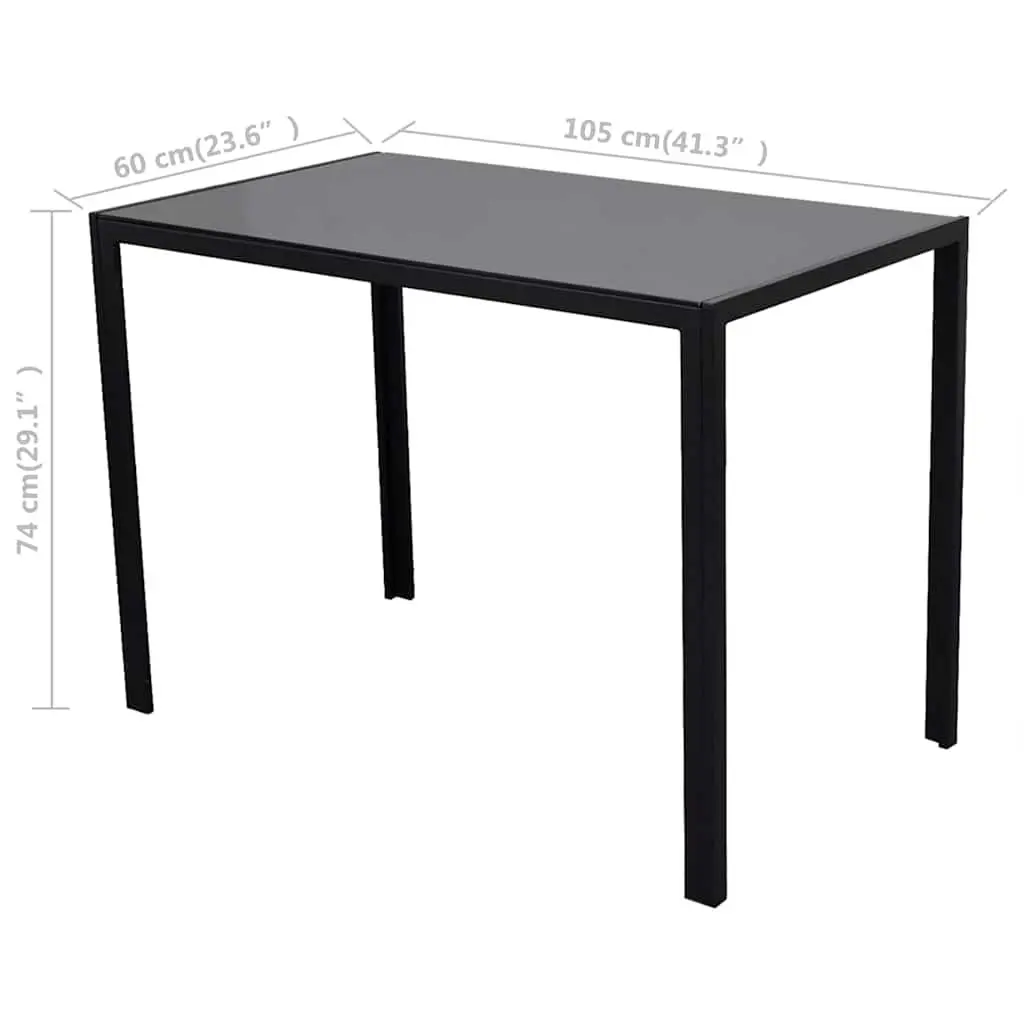 Dining Set Artificial Leather Black 5 Piece Modern Kitchen Table 4 Chairs
