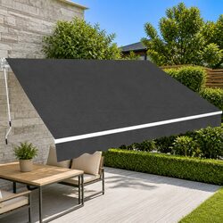 450cm Anthracite Manual Folding Awning with Durable Frame