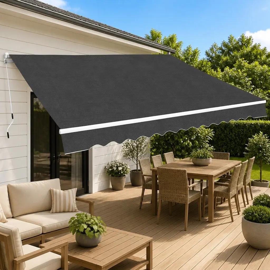 Folding Manual Awning 500cm Anthracite Shade