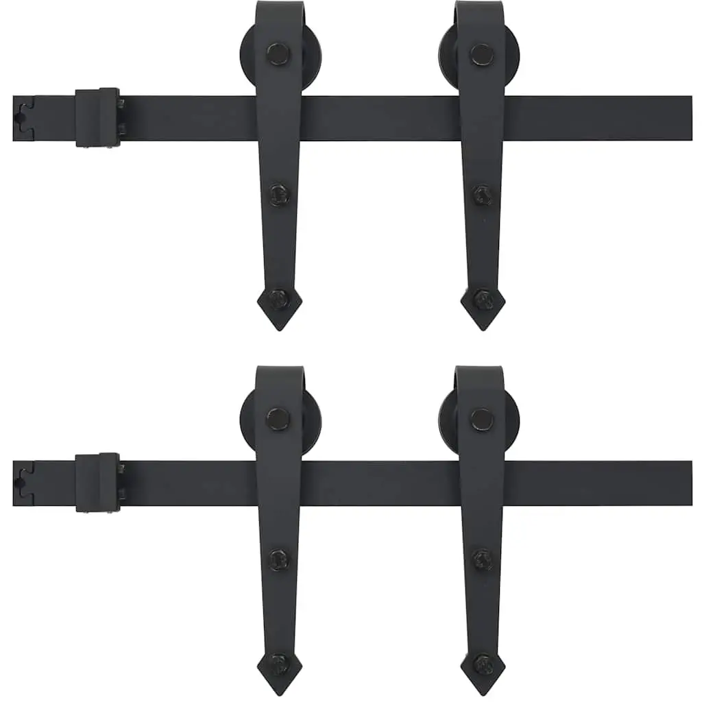 Sliding Door Hardware Kit 2x183cm Steel Rail System