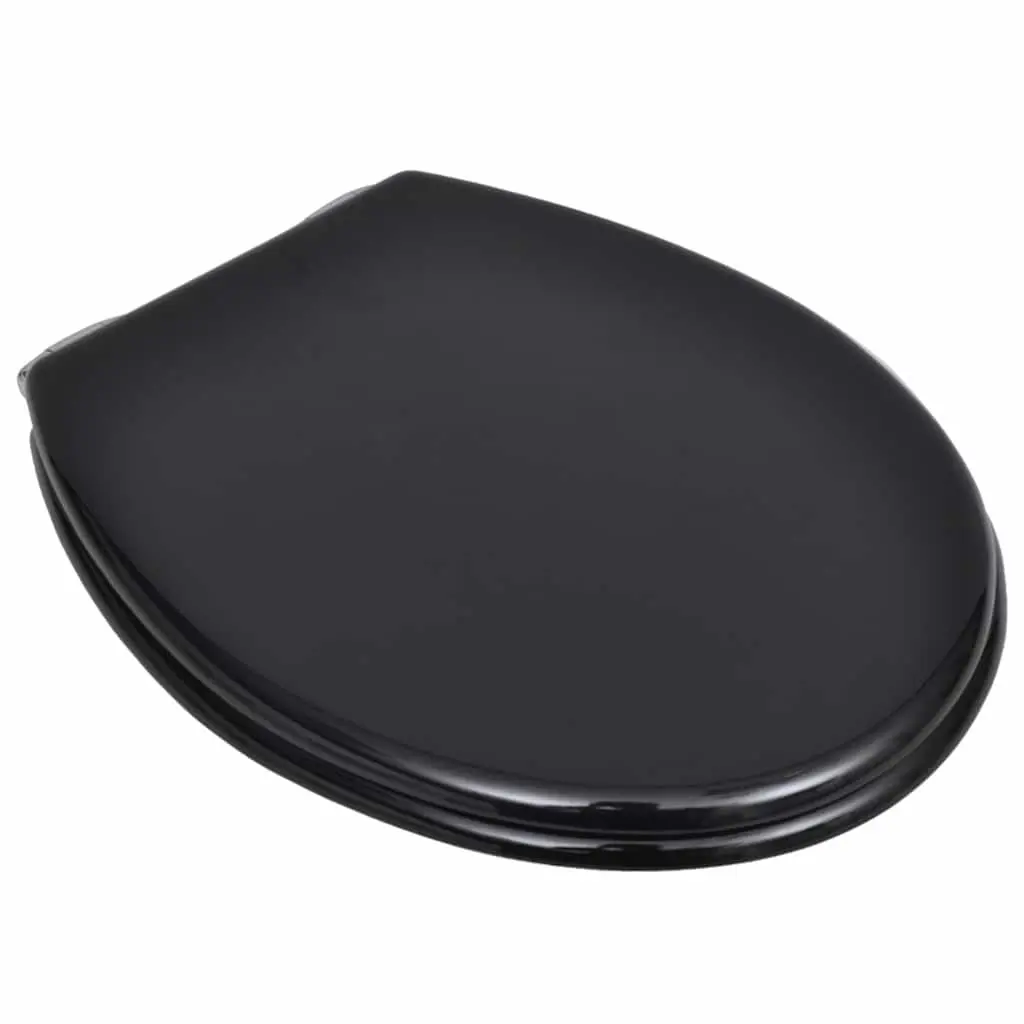 Toilet Seats with Soft Close Lids Black MDF 2 Pack Bathroom Fixture Hardware
