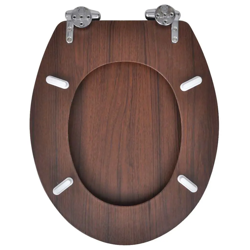Toilet Seats MDF Brown 2 Pack Soft Close Adjustable
