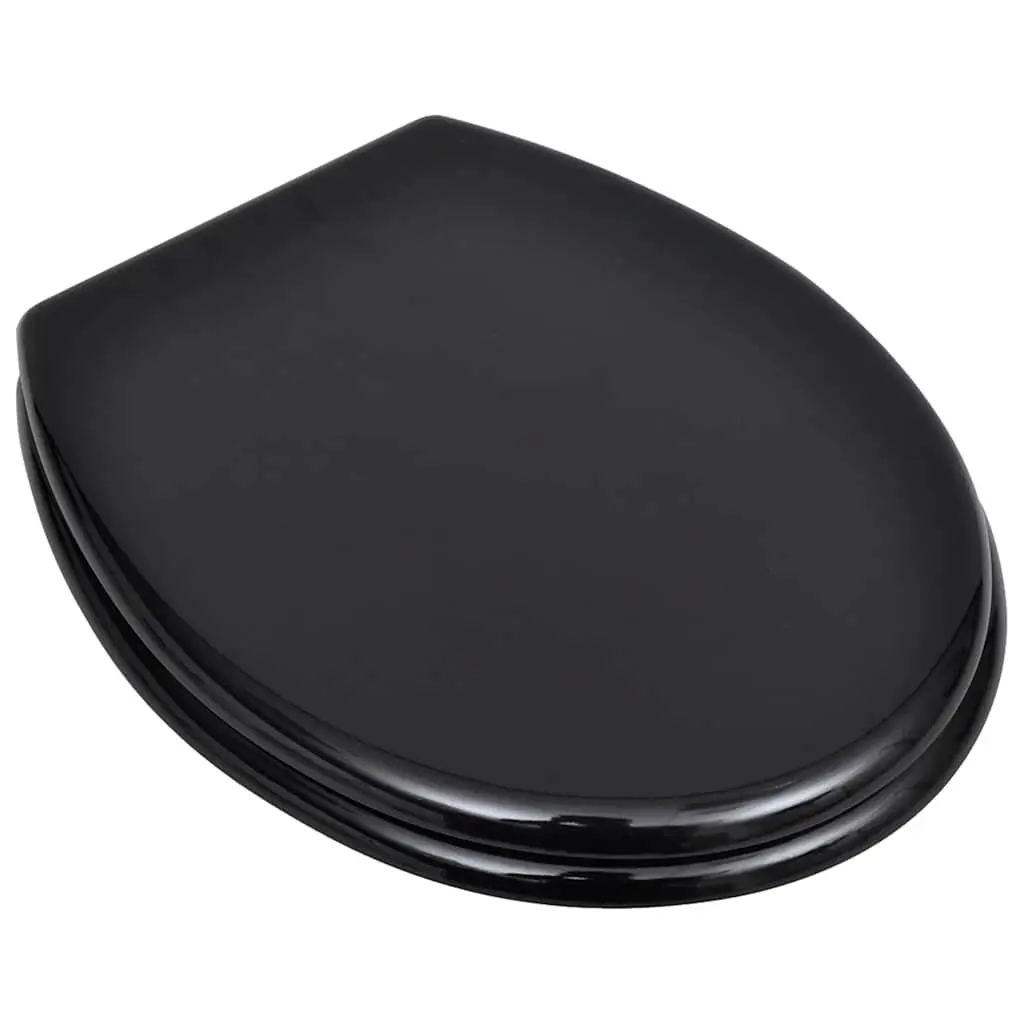 Toilet Seats MDF 2 Pack Black Universal Bathroom Fixture
