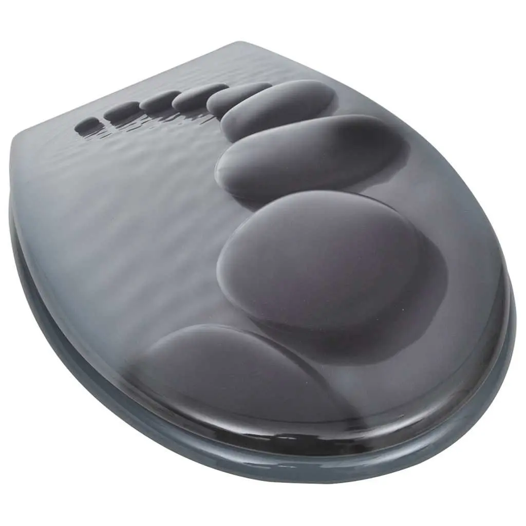 Grey MDF Toilet Seats with Lids 2 Pack
