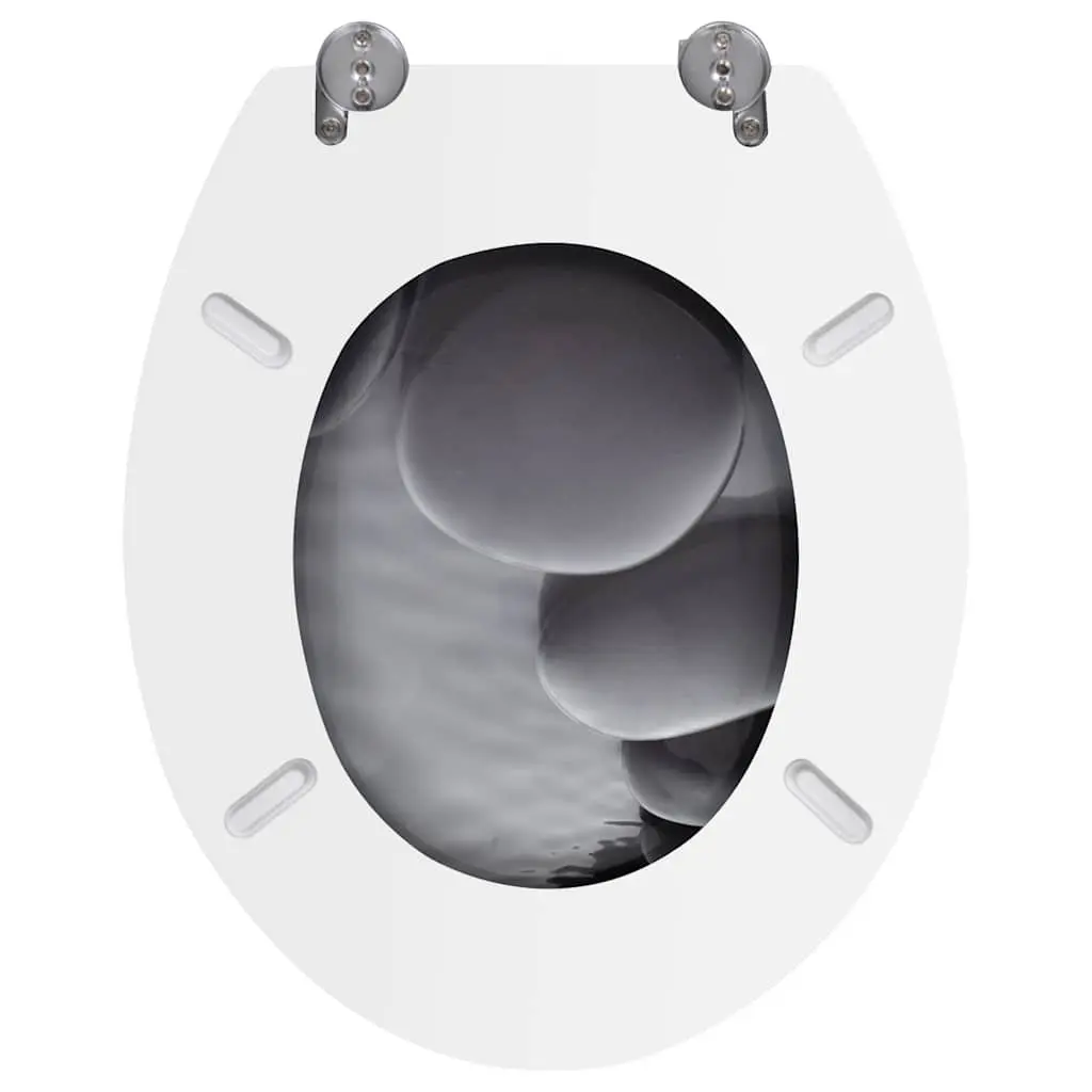 Grey MDF Toilet Seats with Lids 2 Pack