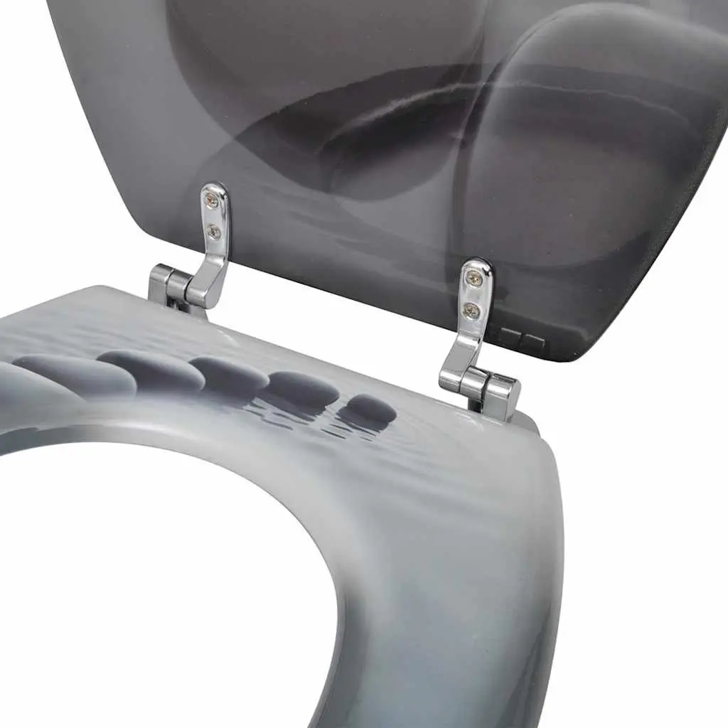 Grey MDF Toilet Seats with Lids 2 Pack