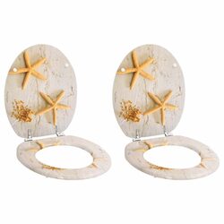 Durable Multicolour Sea Star Toilet Seats with Lids - 2 Pack