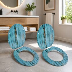 High-Quality Multicolour Toilet Seats with Lids - 2 Pcs