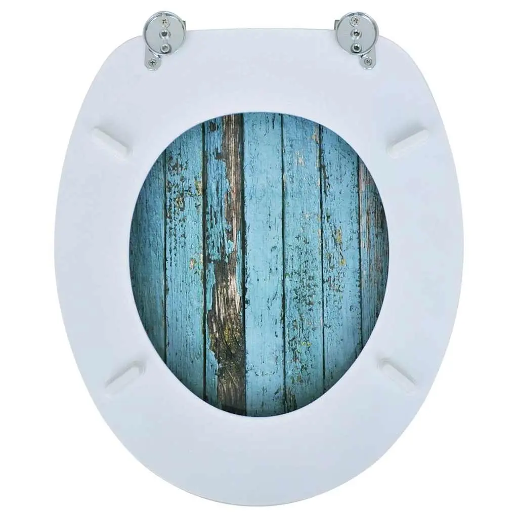 Toilet Seats with Lids 2 pcs MDF Multicolour Bathroom Fixtures Chrome Hinges