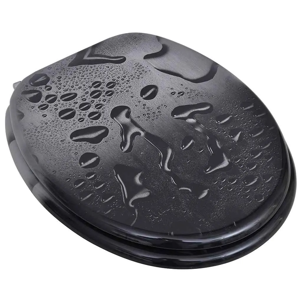 Toilet Seats with Lids 2 pcs MDF Multicolour Bathroom Fixture Hardware