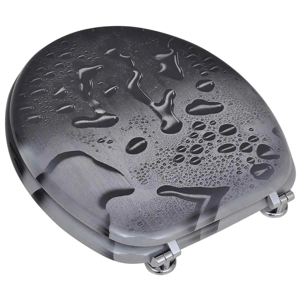 Toilet Seats with Lids 2 pcs MDF Multicolour Bathroom Fixture Hardware