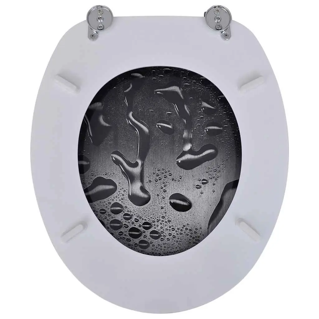Toilet Seats with Lids 2 pcs MDF Multicolour Bathroom Fixture Hardware