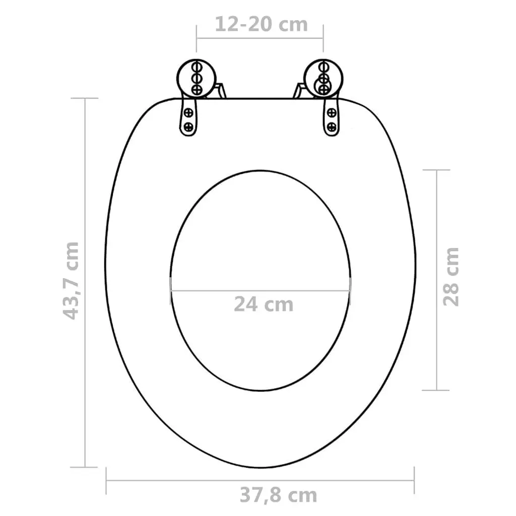 Toilet Seats with Lids 2 pcs MDF Multicolour Bathroom Fixture Hardware