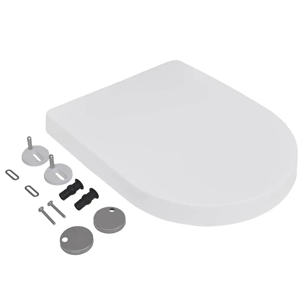 Toilet Seats with Soft Close Lids White Plastic Standard Bowl 2 Pack