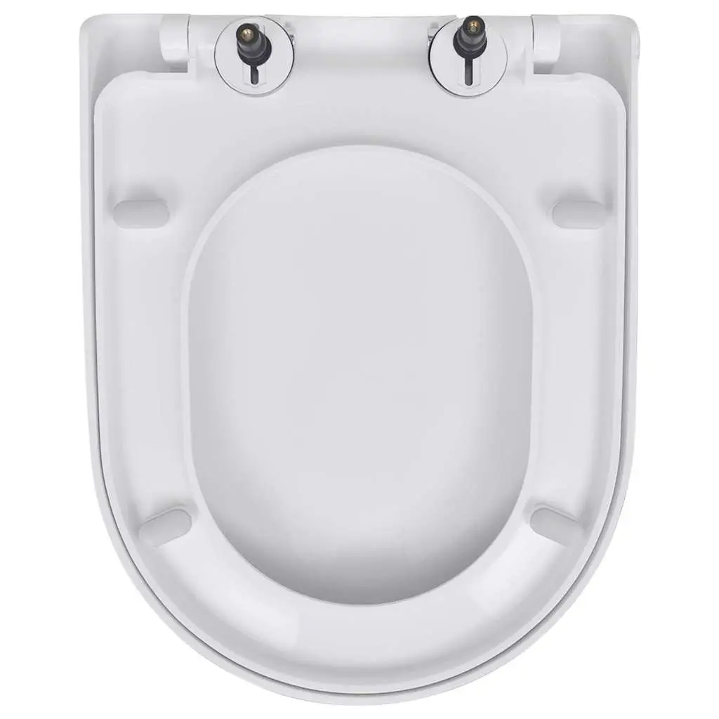 Toilet Seats with Soft Close Lids White Plastic Standard Bowl 2 Pack