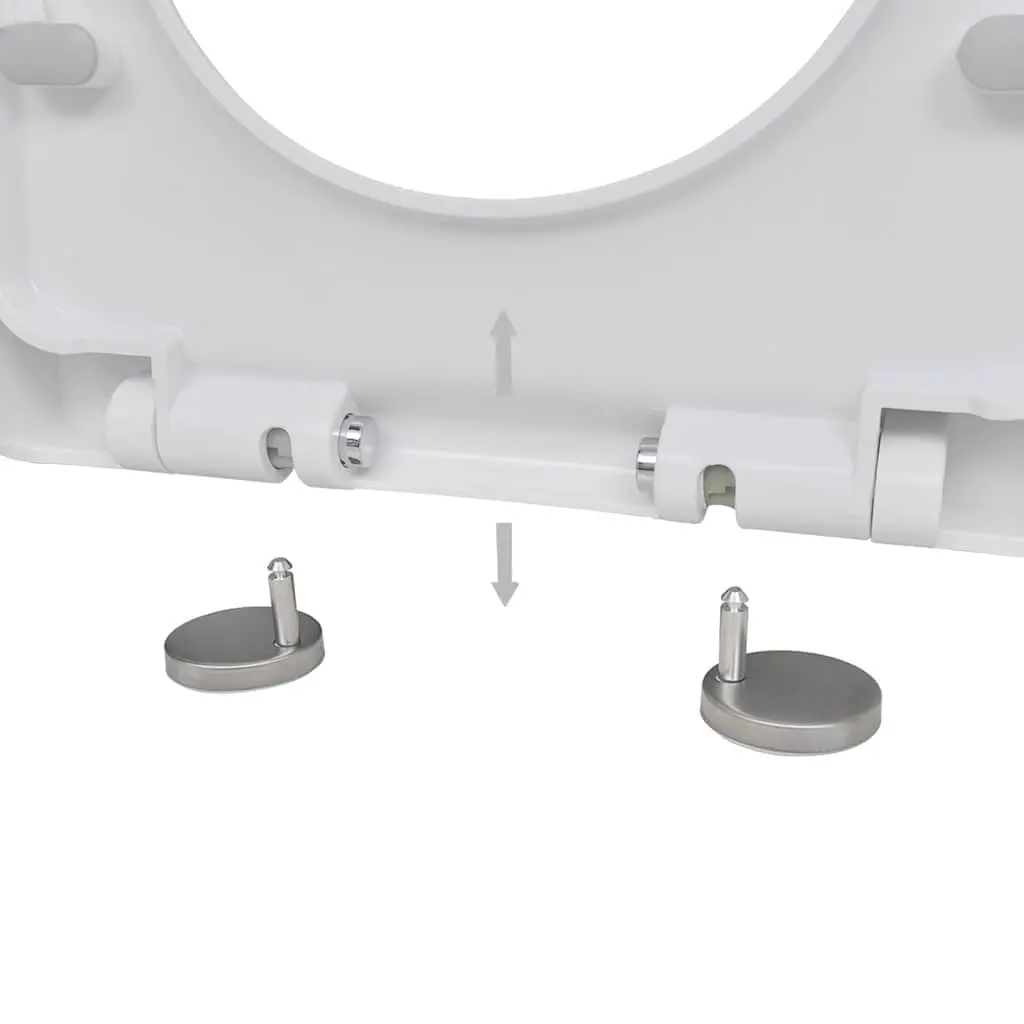 Toilet Seats with Soft Close Lids White Plastic Standard Bowl 2 Pack