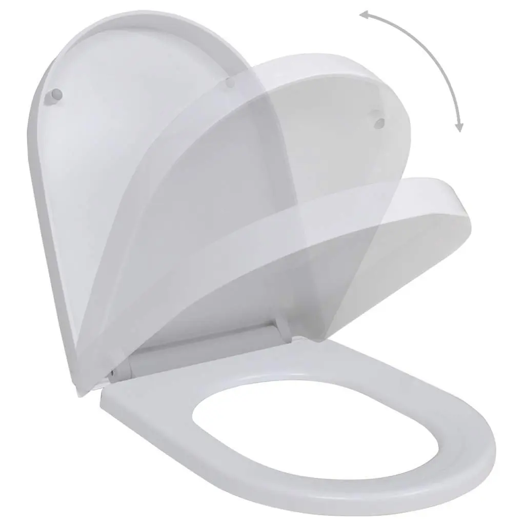 Toilet Seats with Soft Close Lids White Plastic Standard Bowl 2 Pack