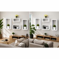Premium White Wall Cube Shelves Set of 8 for Stylish Storage
