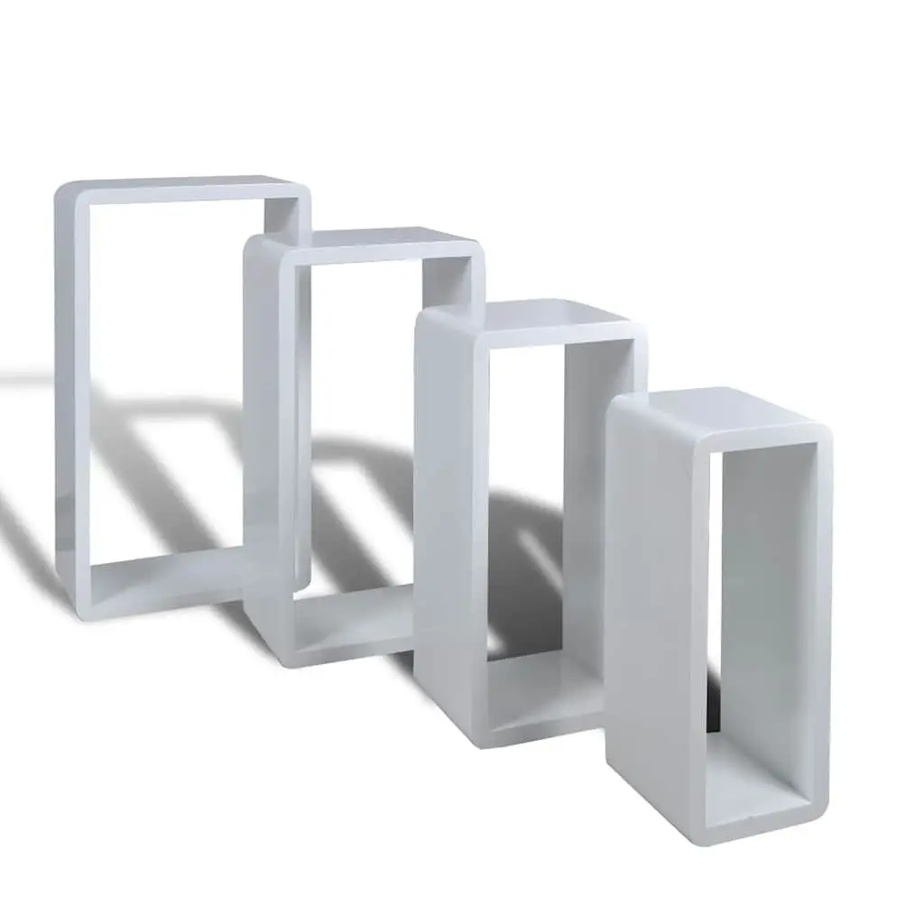 Cube Shelves MDF 8 Piece White Storage Display Floating Shelving Home Decor