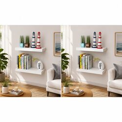 Quality White Floating Shelves Set of 4 - 40cm