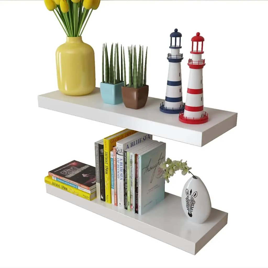 Wall Shelves 4 pcs White 60 cm Display Floating Shelving Storage Home Decor