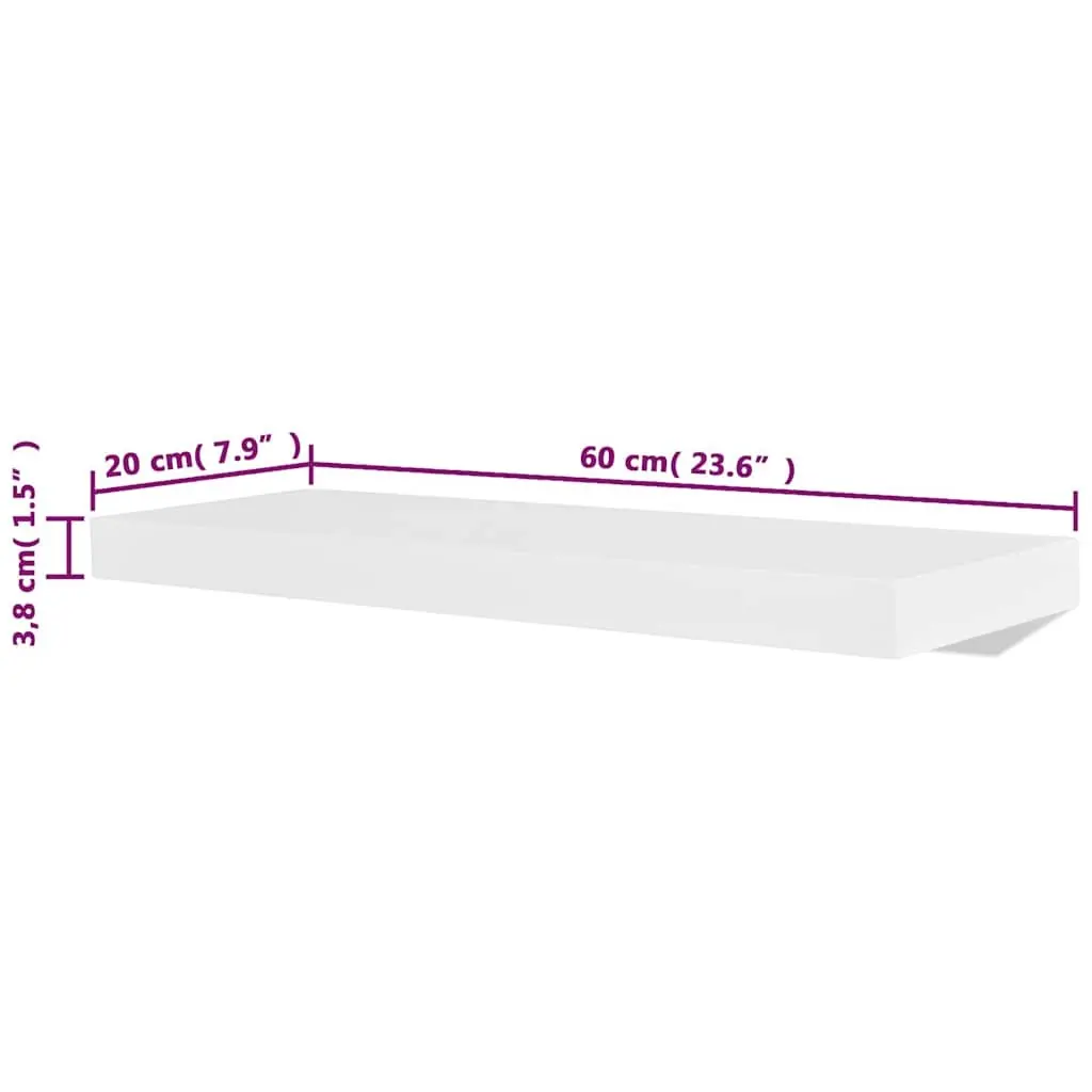 Wall Shelves 4 pcs White 60 cm Display Floating Shelving Storage Home Decor