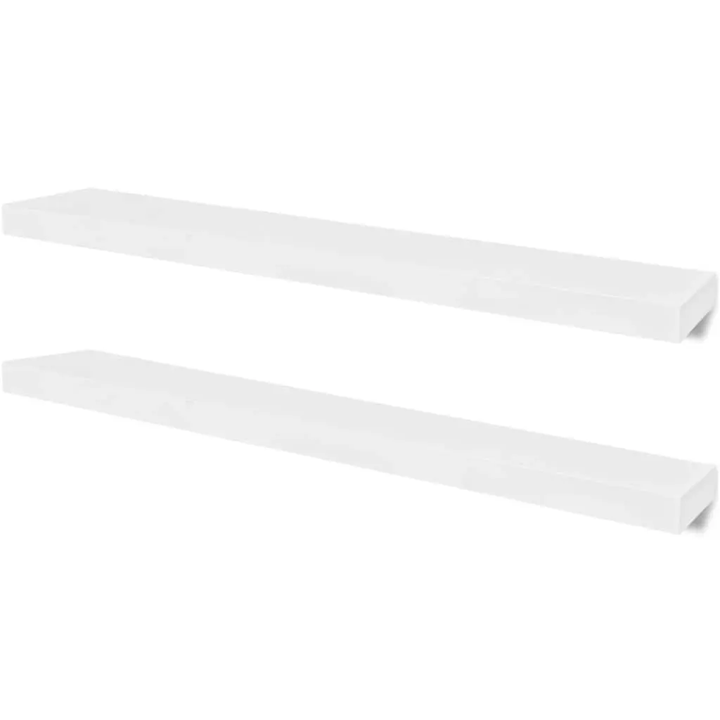 4-Piece White Floating Wall Shelves Set 100cm Storage