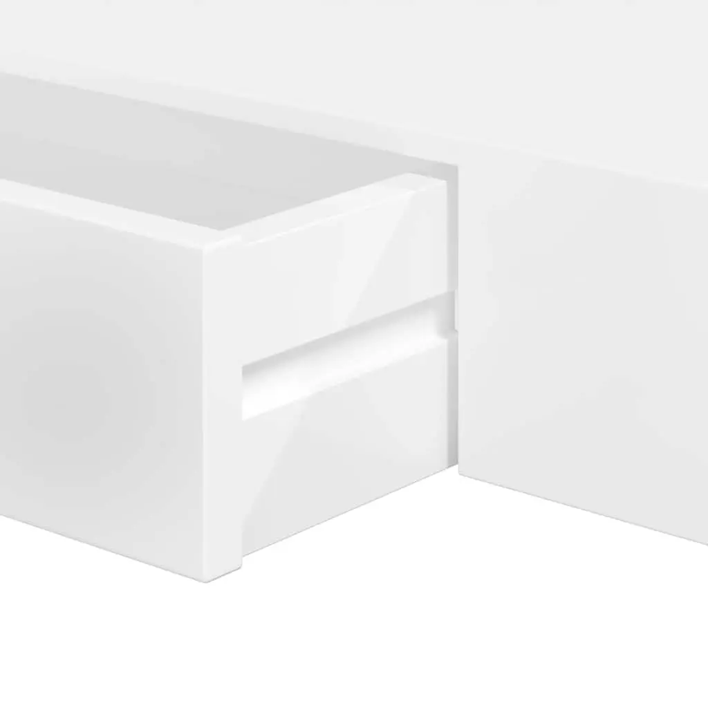 White Floating Wall Shelves with Drawers
