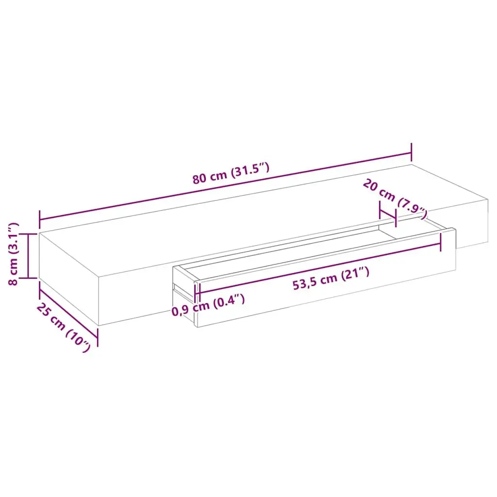 White Floating Wall Shelves with Drawers