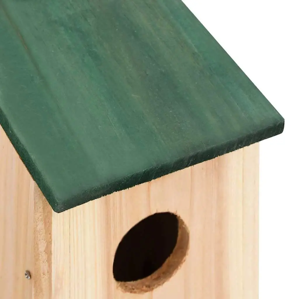 Wooden Birdhouse Set 8 Pcs Pine Wood Garden Decor Outdoor Hanging Houses Beige