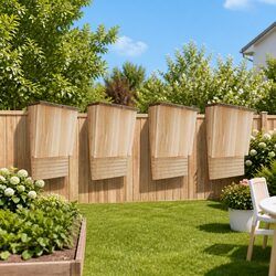 Brown Wooden Bat Houses – Set of 4 High-Quality Shelters