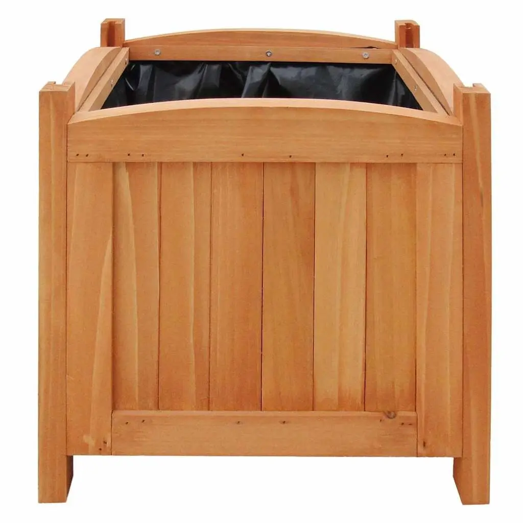 Raised Garden Beds Wooden 30cm Brown 4 Piece Set Outdoor Planters for Plants Flowers