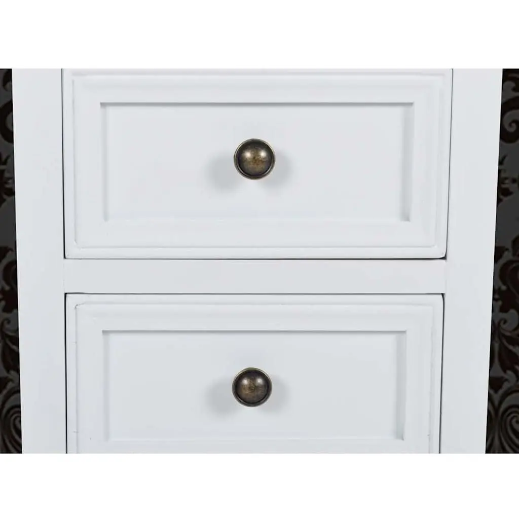 Set of 4 White Bedside Tables with Drawers