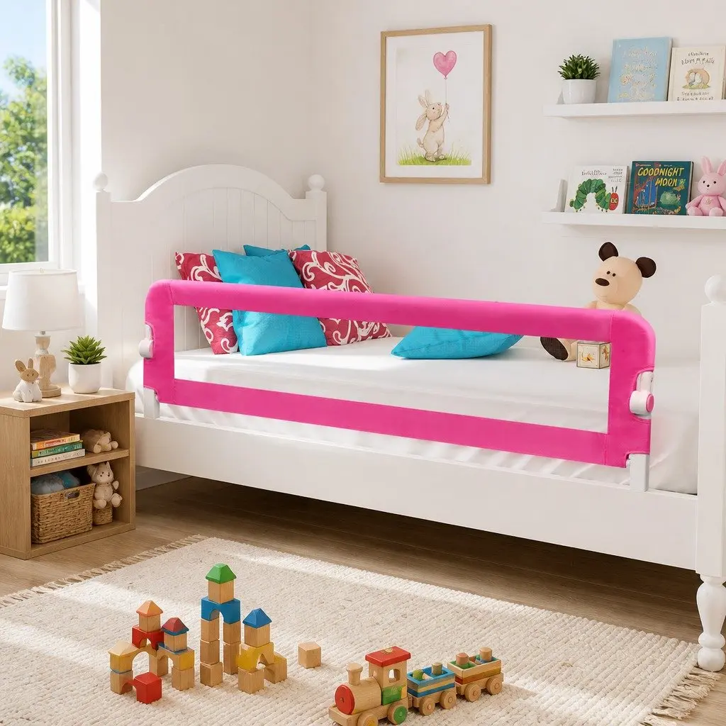 Pink Toddler Safety Bed Rail 2-Piece Set 150x42 cm