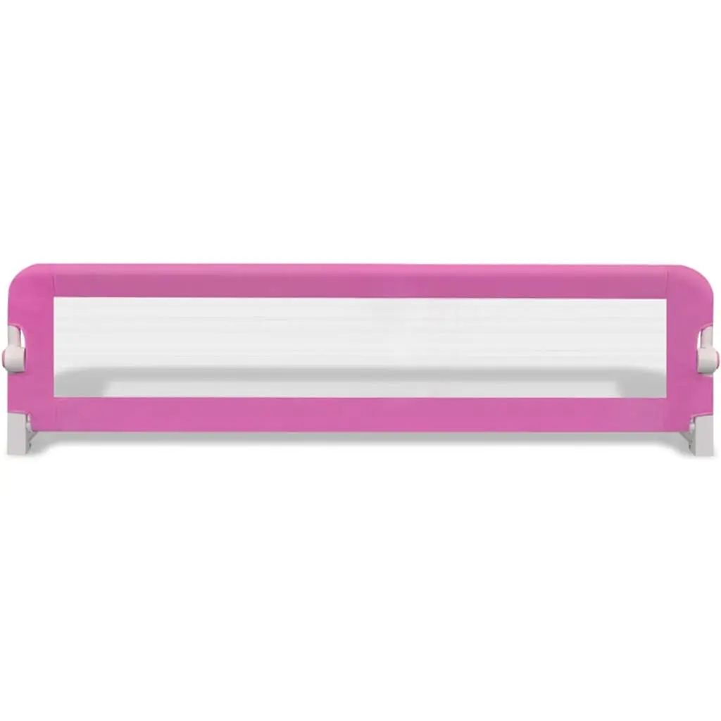 Toddler Bed Rail Foldable Polyester 150x42 cm Pink 2 Pieces