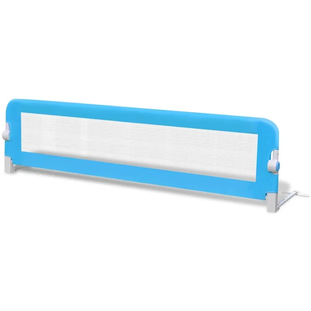 Toddler Bed Guard Rail Polyester 150x42 cm Blue Foldable 2 pcs