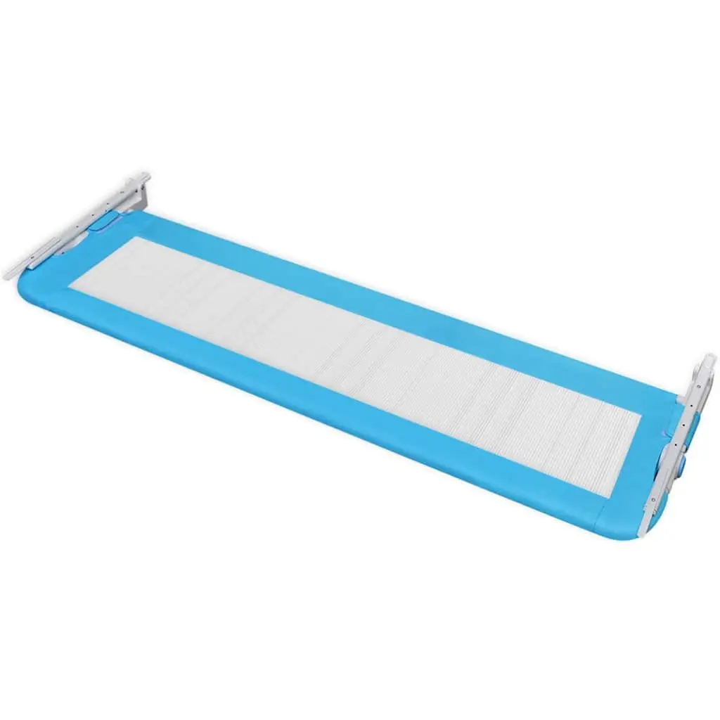 Toddler Bed Guard Rail Polyester 150x42 cm Blue Foldable 2 pcs
