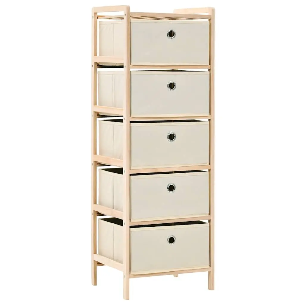 2 Pack Storage Rack with 5 Fabric Baskets in Beige